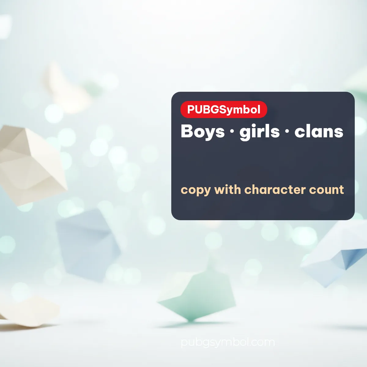 BGMI name styles for boys, girls and clans